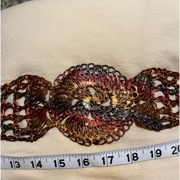 Vintage metal knit lace belt.